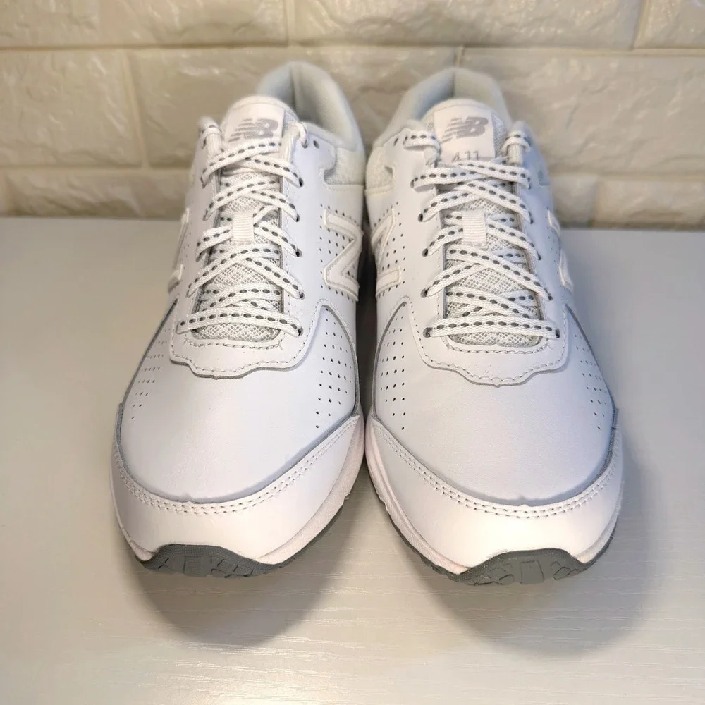 New Balance 411v1 White Leather Walking Shoes Sneakers Women Sz 8.5 NIB WW411WT2